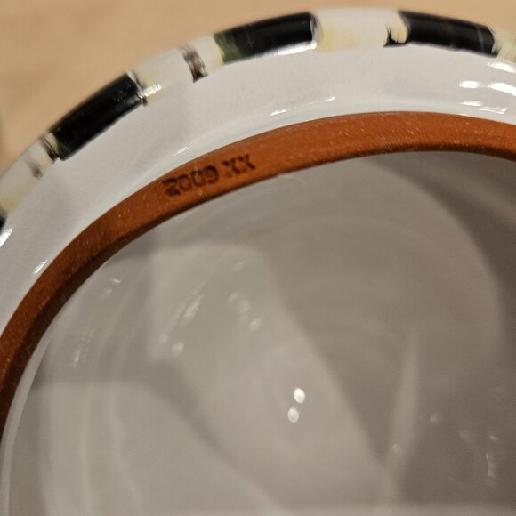 RARE MACKENZIE CHILDS ARGYLE PLAID AURORA CERAMIC COLUMN STORAGE CANISTER JAR - Picture 9 of 16